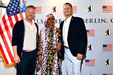 Matt Lashey, Mariam Ali Moussa, and Richard Grenell, 4th of July 2019 in Berlin