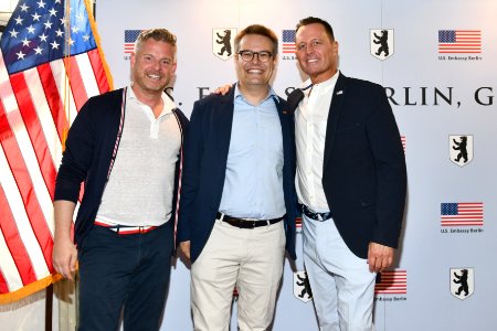 Matt Lashey, Tobias Lindner, and Richard Grenell, 4th of July 2019 in Berlin