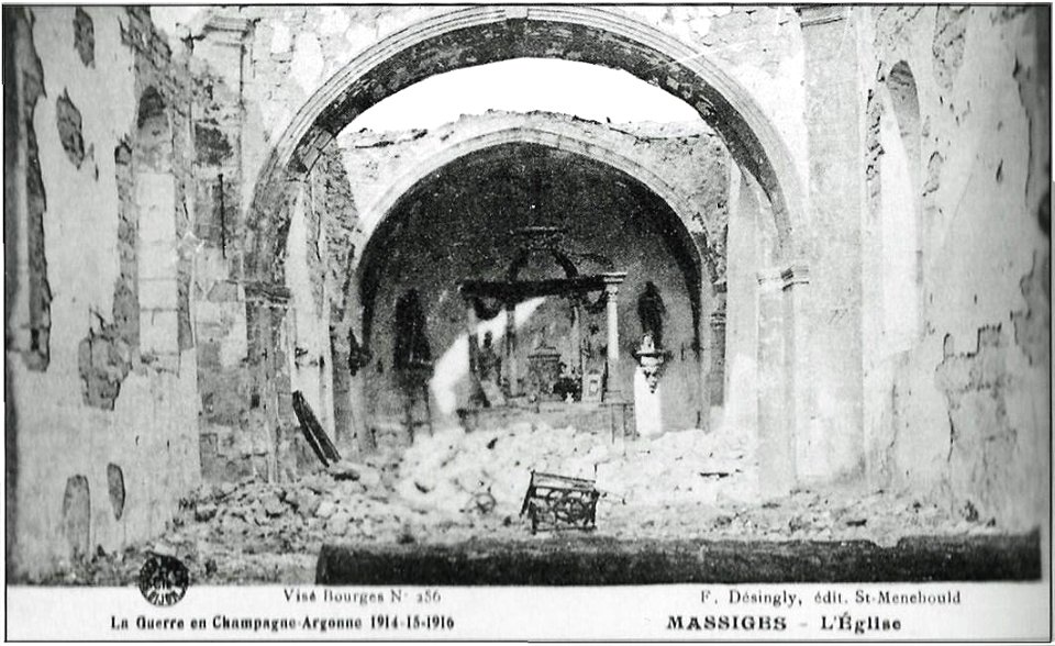 Massiges église détruite par la guerre