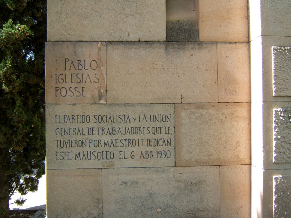 Mausoleo Pablo Iglesias 1930 (firmas)