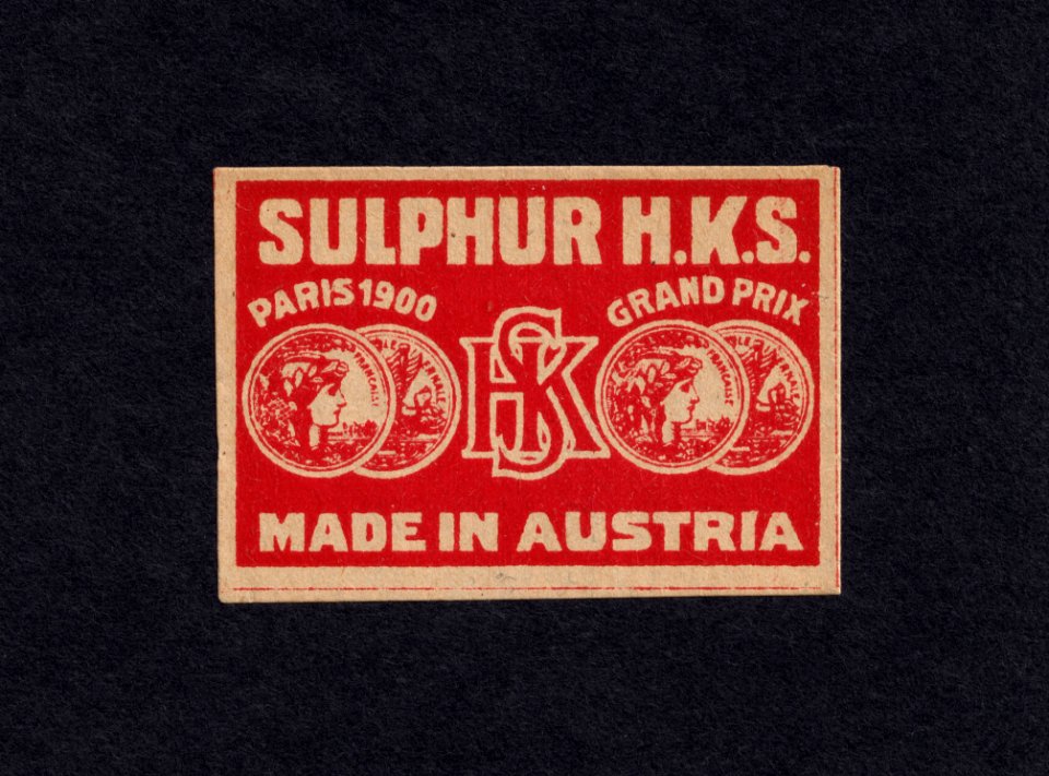Matchbox Label Pojatzi Sulphur HKS