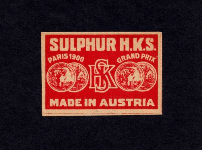 Matchbox Label Pojatzi Sulphur HKS