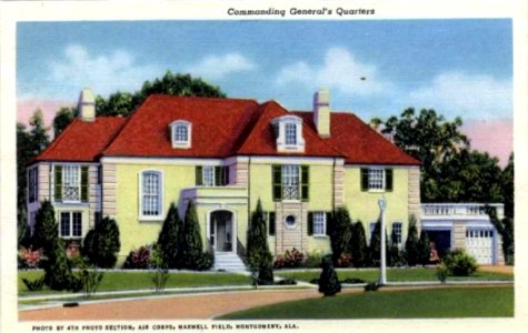 Maxwell Field - Postcard Commanding General Quarters