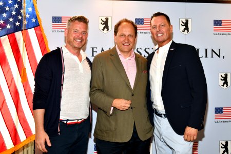 Matt Lashey, Alexander Graf Lambsdorff and Richard Grenell, 4th of July 2019 in Berlin