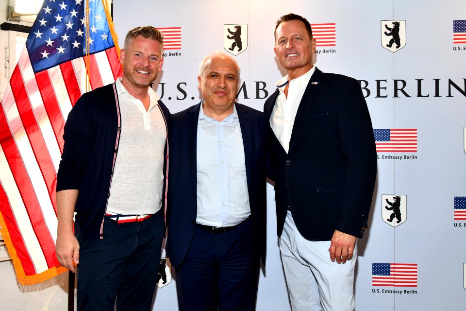 Matt Lashey, Ashot Smbatyan, and Richard Grenell, 4th of July 2019 in Berlin