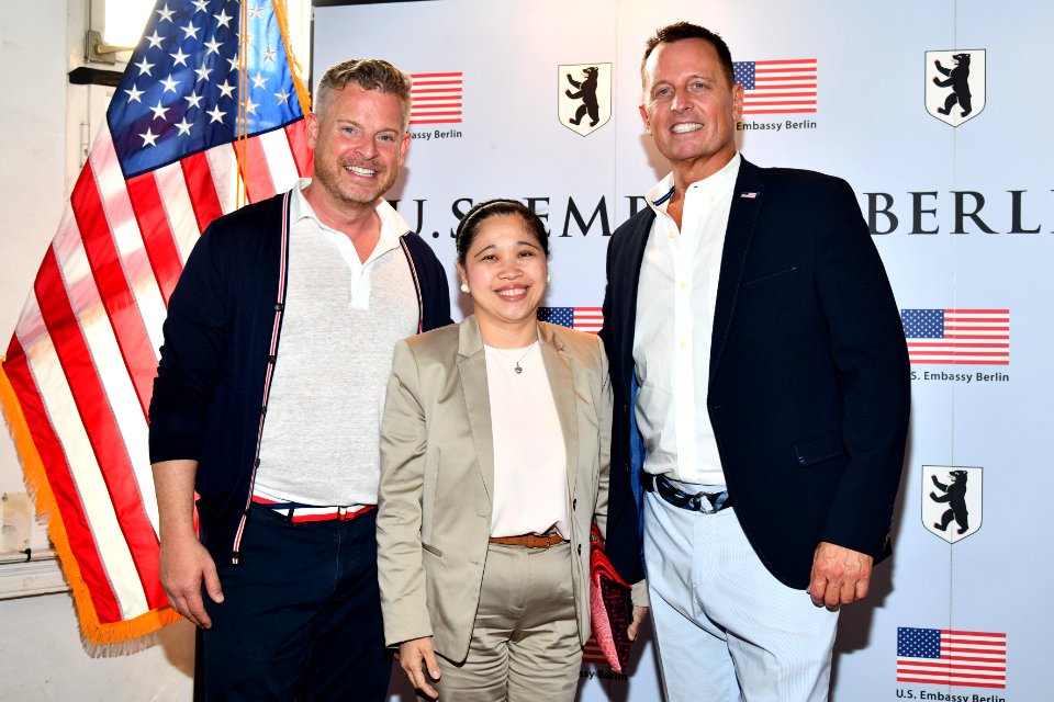 Matt Lashey, Maria Theresa Dizon-de Vega, and Richard Grenell, 4th of July 2019 in Berlin