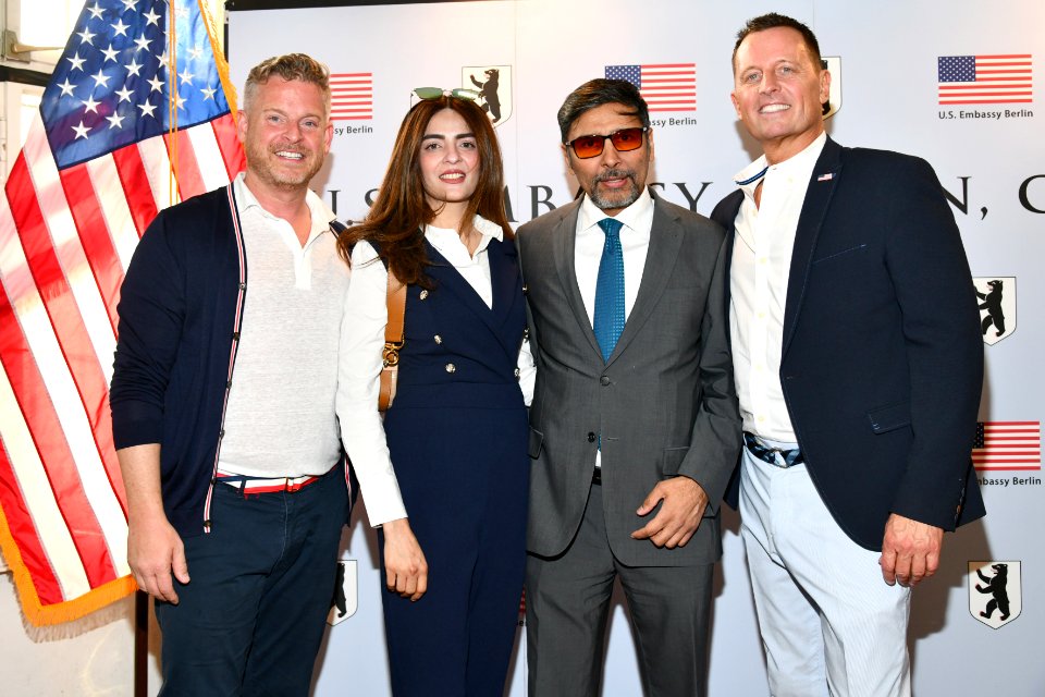 Matt Lashey, Zarin Jauhar, Jauhar Saleem, and Richard Grenell, 4th of July 2019 in Berlin