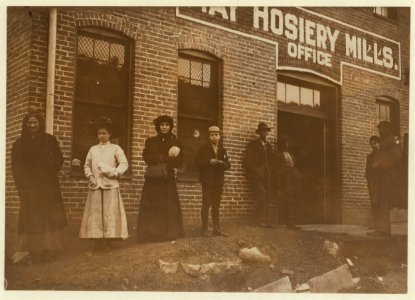 May Hosiery Mills. The boy is Harvey Curtis, 12 years old, turns stockings. Made $1.41 this week, out of which he paid sixty cents carfare. LOC nclc.01887