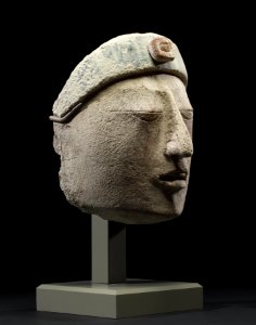 Mayan - Stucco Portrait Head - Walters 20092046 - Three Quarter Right