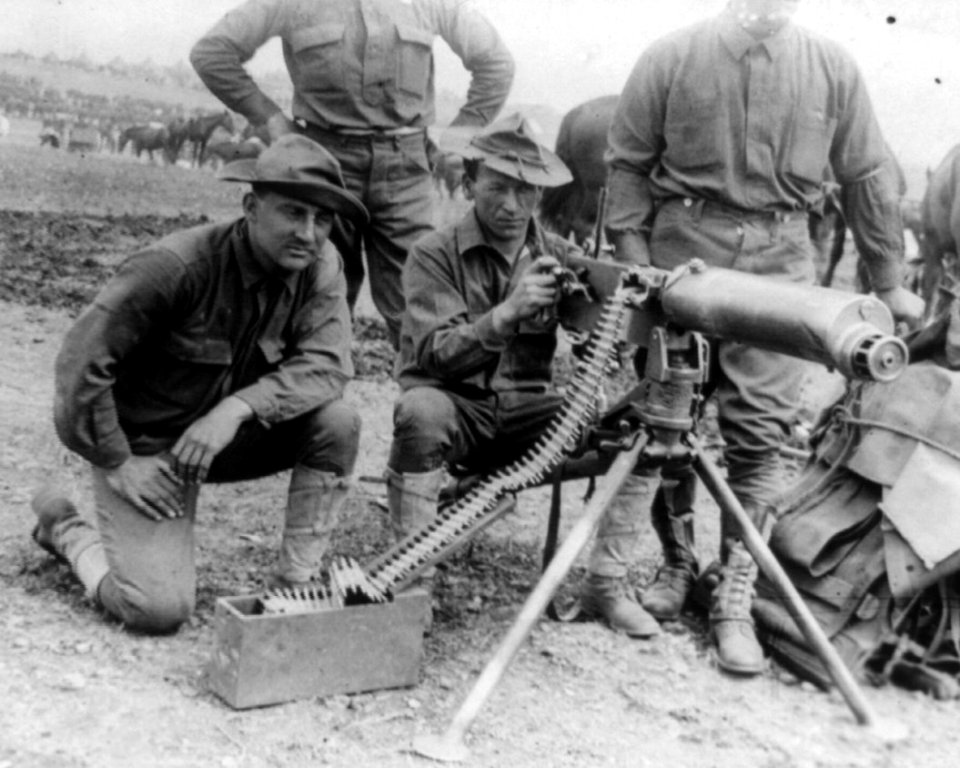 Maxim detail, from- U.S. Army 1911 maneuvers in Texas- Maxim machine gun & crew LCCN2003653480 (cropped)