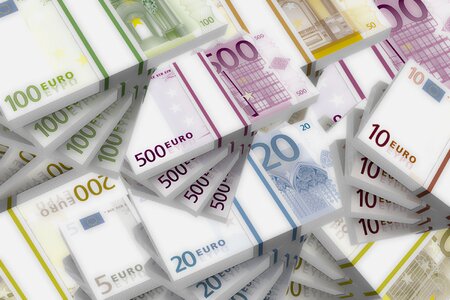 Euro bills paper money