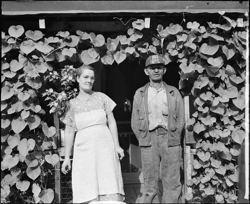 Mr. and Mrs.Tudor Circo on their front porch. Raven Red Ash Coal Company, No. 2 Mine, Raven, Tazewell County, Virginia. - NARA - 541112