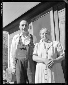 Mr. and Mrs. Tom Rudelich who live in company housing project. Union Pacific Coal Company, Winton Mine, Winton... - NARA - 540565 photo