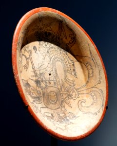 Maya painted plate Soleil de nuit lot59 n3