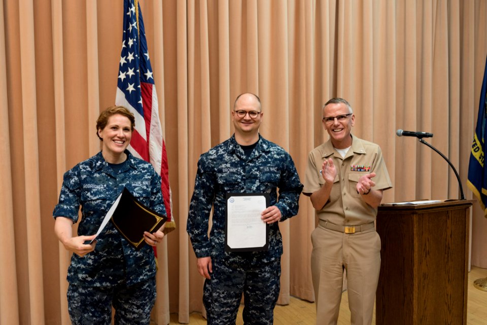 Maya Rodriguez, Eric Brown and Kenneth Collins 170719-N-DD694-015 (36010441776)