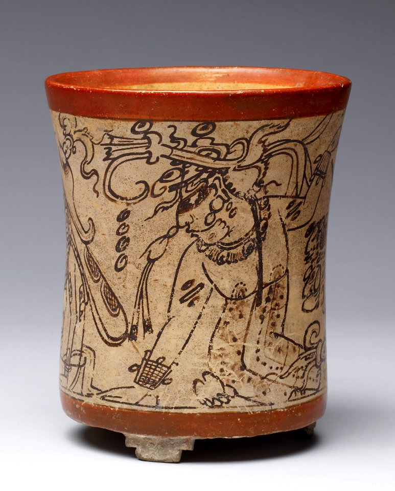 Mayan - Cylinder Vessel - Walters 482776 - Side A