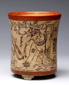 Mayan - Cylinder Vessel - Walters 482776 - Side A