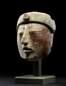 Mayan - Stucco Portrait Head - Walters 20092046 - Three Quarter Left