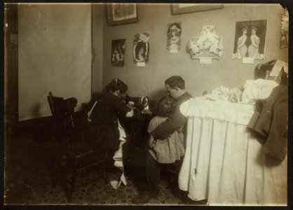 Mrs. Alfonso Ricca, 71 Sullivan St. 2(nd) floor back. Making rompers for Campbell Kids (she said). Husband out of work. LOC nclc.04112