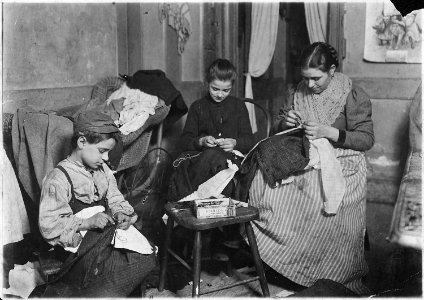 Mrs. Battaglia, Tessie (age - 12 years), Tony (age - 7 years), 170 Mulberry St. Rear house, 5th floor. Garment... - NARA - 523065 photo