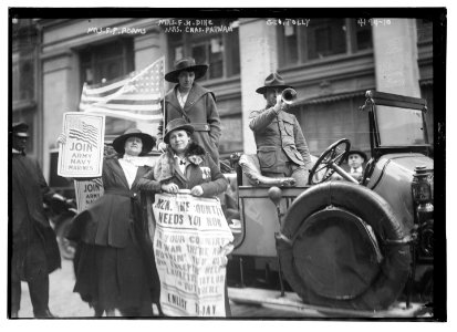 Mrs. Chas. Farnam, Mrs. F.H. Dike, Mrs. F.P. Adams, Geo. Tolly (recruiting) LCCN2014704468