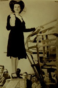 Mrs. Colin P. Kelly dedicates a huge B-24 bomber in honor of her late husband, 1942 (23192779771)
