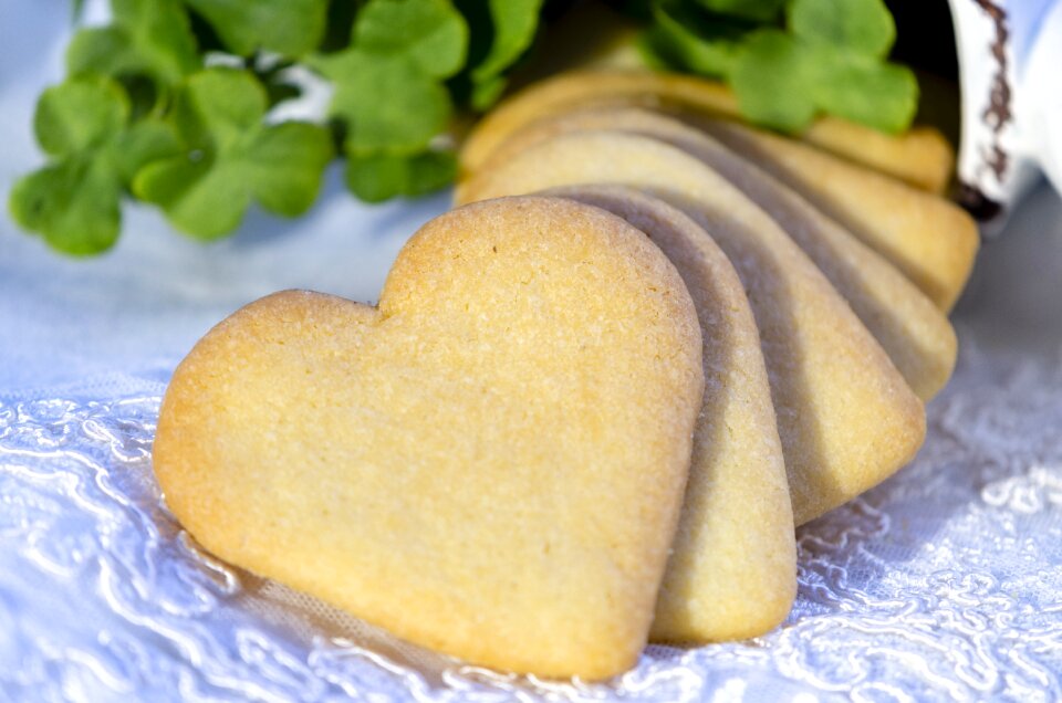Heart cookie cookie coffee bread photo