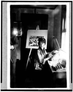 Mrs. Elsie Sellers, colorist in the U.S. Dept. of Agrl., makes posters and lantern slides for fairs and conventions throughout the country LCCN93510971