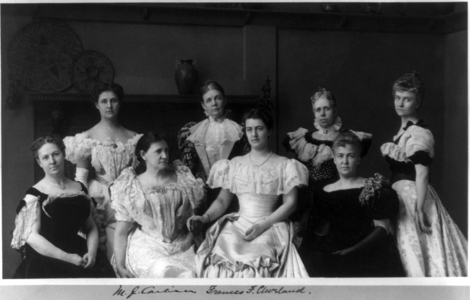 Mrs. Frances F. Cleveland and wives of members of Cleveland Cabinet posed in Frances B. Johnston's studio, 1332 V. St., N.W., Washington, D.C. LCCN2001704058