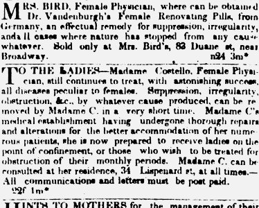 Mrs. Bird, female physician To the Ladies-Madame Costello. LCCN2002719613