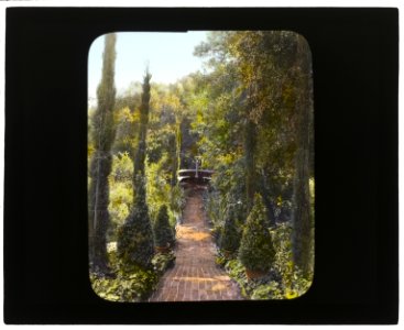 Mrs. Francis Lemoine Loring house, 700 South San Rafael Avenue, Pasadena, California. Staircase to bench LCCN2007685004