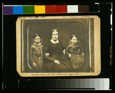 Mrs. John Brown & two of her children, from daguerreotype LCCN2004669224