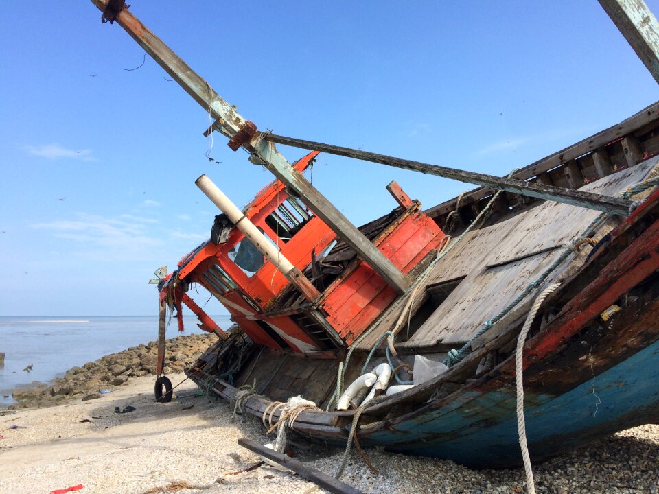 Ship abandon seaside
