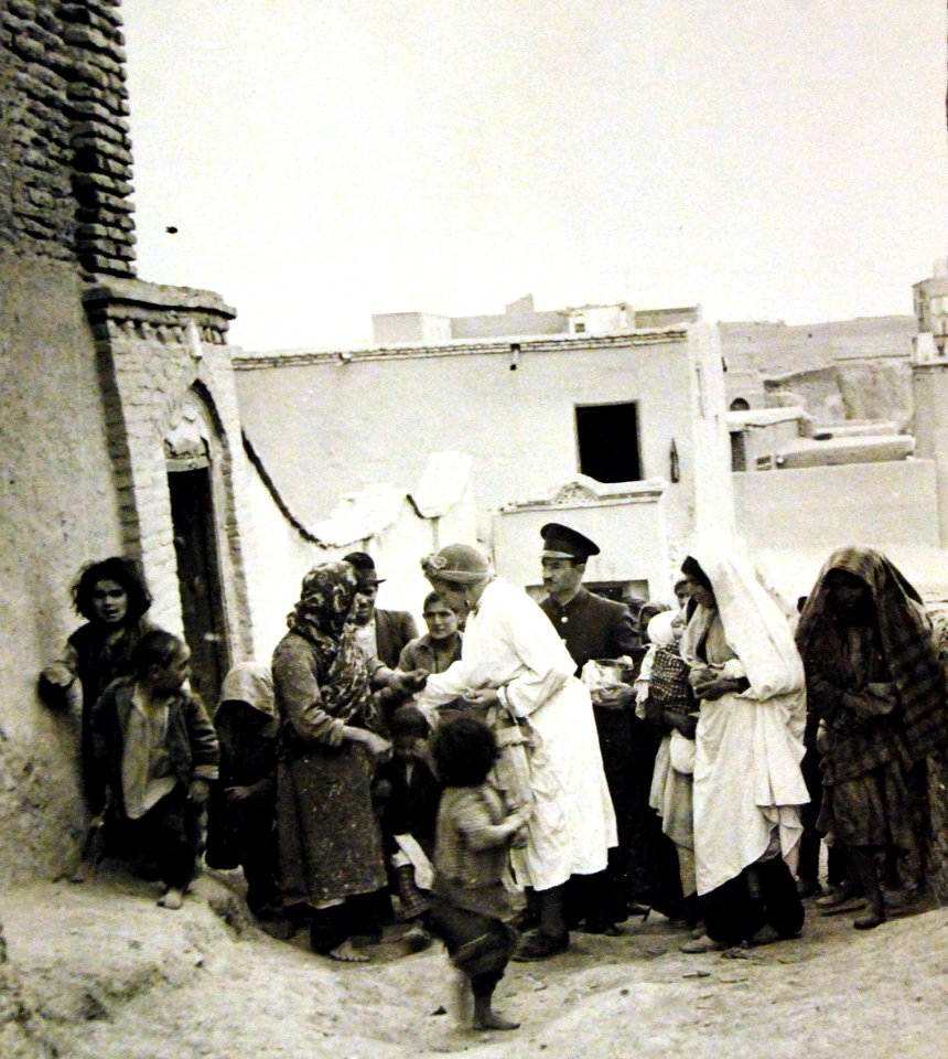 Mrs. Louis Dreyfus, wife of the U.S. Minister to Iran, visiting native inhabitants, WWII (25014135592)
