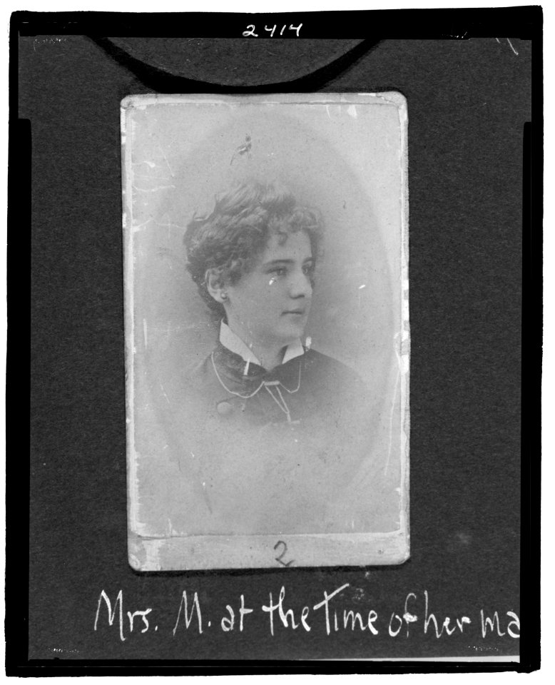 Mrs. M. at the time of her marriage, 1884 LCCN2006686272