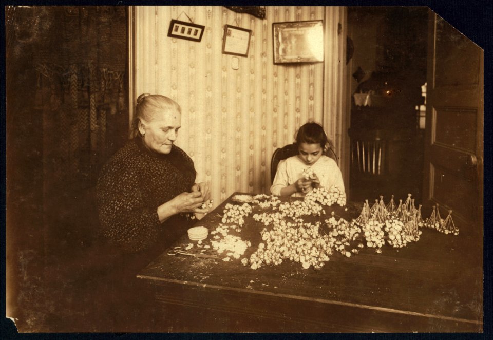 Mrs. Montemora, Fifty-five years old, is janitress for a large tenement, 133 W. Houston St., (lives Apt. 7) housing 26 families. When not tending the furnace or occupied with other duties LOC nclc.04145