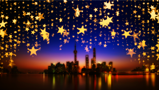 Mirroring christmas curtain