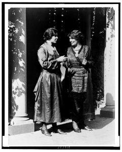 Mrs. Pethick-Lawrence, British suffrage leader, and Miss Alice Paul of the National Woman's Party, full-length portrait, standing, Washington, D.C. LCCN00651200