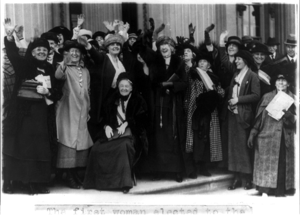 Mrs. Rebecca L. Felton being greeted by prominent political women in Washington, D.C. LCCN2002697222