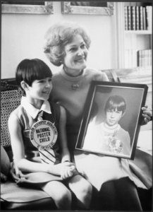 Mrs. Nixon with Muscular Dystrophy National Poster Child of the Year - NARA - 194611