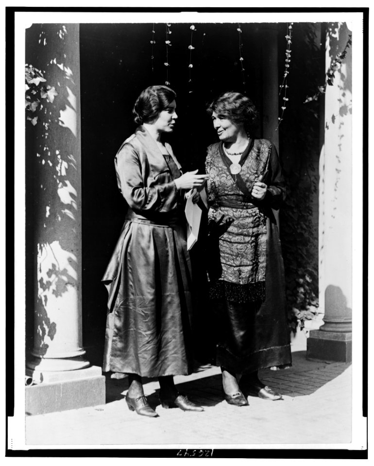 Mrs. Pethick-Lawrence, British suffrage leader, and Miss Alice Paul of the National Woman's Party, full-length portrait, standing, Washington, D.C. LCCN00651200 photo