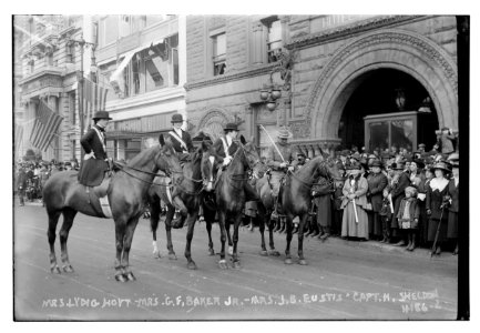 Mrs. Lydig Hoyt, Mrs. G.F. Baker Jr., Mrs. J.B. Eustis (i.e. Eustice), Capt. H. Sheldon LCCN2014704409 photo