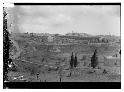 Mt. Zion, from across Valley of Hinnon (i.e., Hinnom) LOC matpc.08445