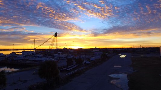 Skyline sunrise under construction