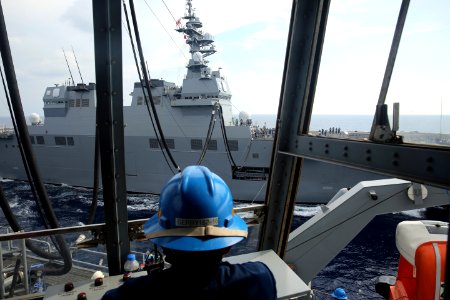 MSC's USNS Charles Drew Conduct's Trilateral Replenishment-at-Sea 160419-N-IX266-038