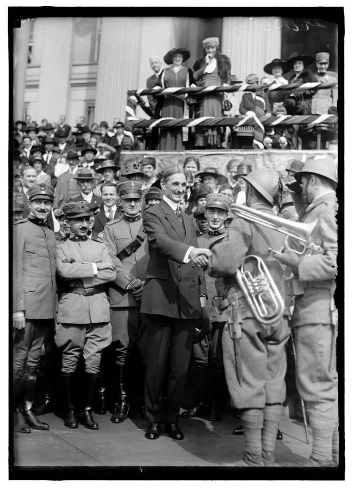 McADOO, WILLIAM GIBBS. SECRETARY OF THE TREASURY, 1913-1921. LIBERTY LOANS; WITH ITALIAN BAND AND AMBASSADOR MACCHIDE CELLERE LCCN2016869505