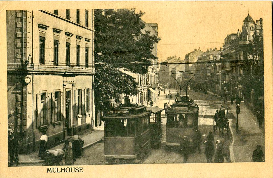 MT 77 - MULHOUSE - sans titre - Croisement de deux tramways