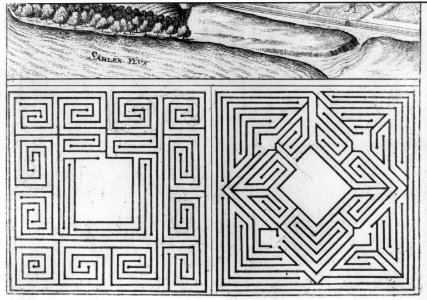 Maze-like geometric figures- (2 squares) LCCN2004670991