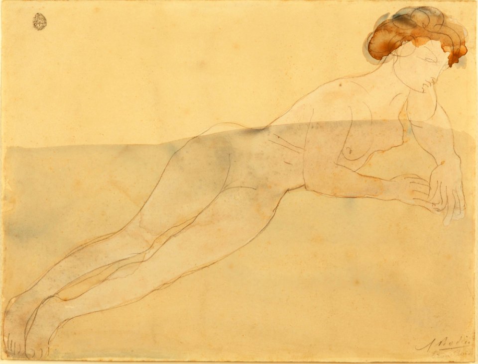 Mujer desnuda recostada - Auguste Rodin