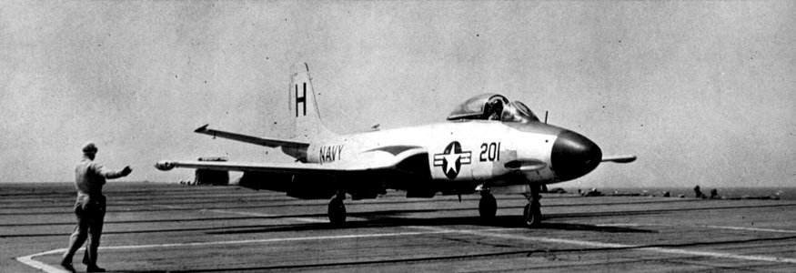 McDonnell F2H-3 Banshee of VF-152 aboard USS Yorktown (CVA-10), circa in 1954